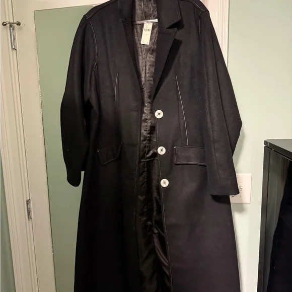 Anthropologie Black Trench Coat - Picture 4 of 5